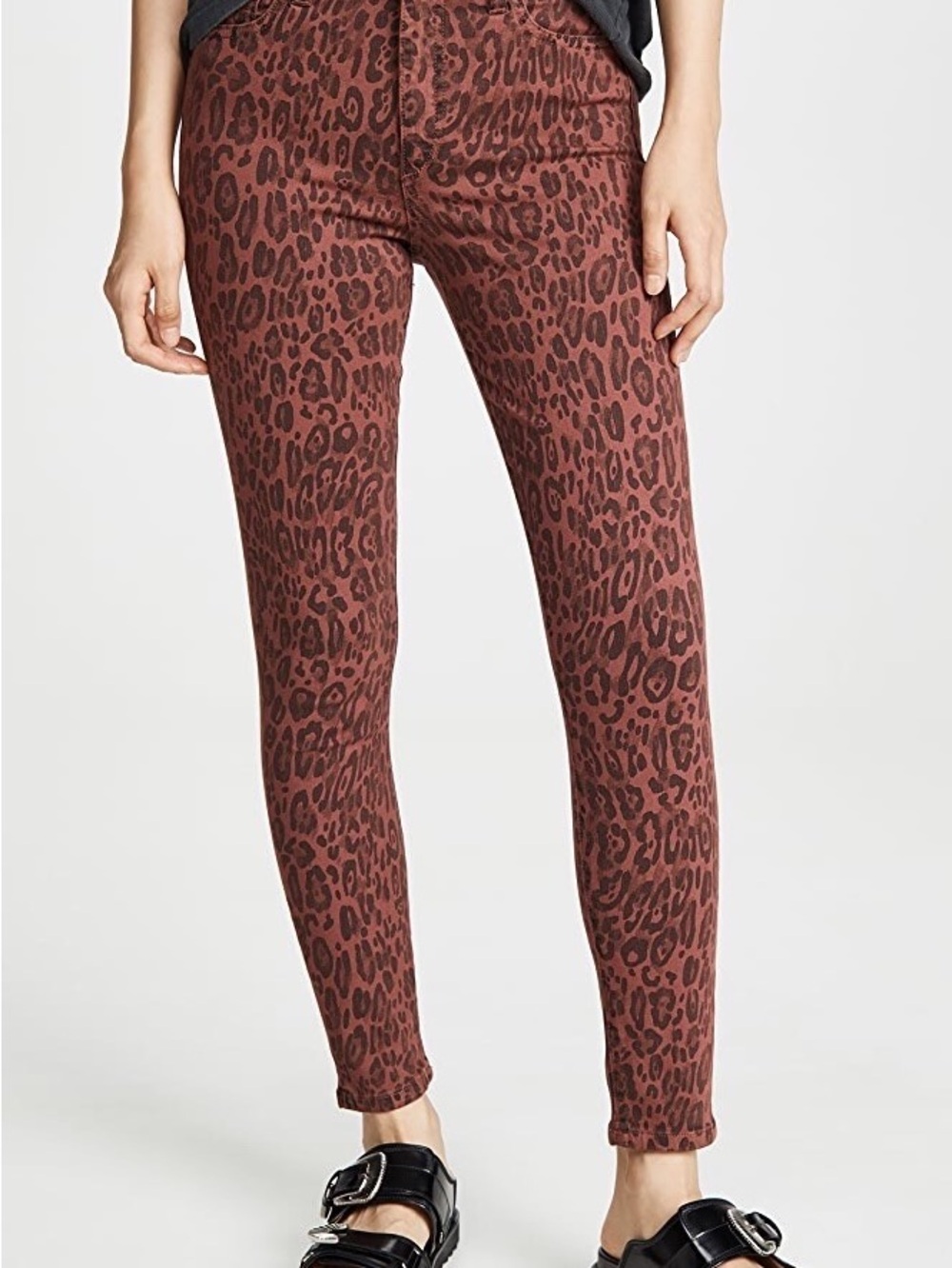 Joe’s Jeans The Charlie High Rise Skinny Ankle Leopard Print Jeans